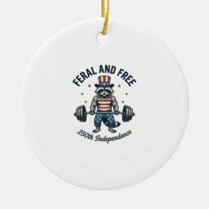 Décoration En Céramique T-shirt de musculation de Raton Laveur Patriotique