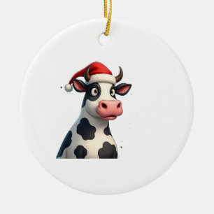 Décoration En Céramique T-Shirt de Noël à vache colorée Pop Art (1)
