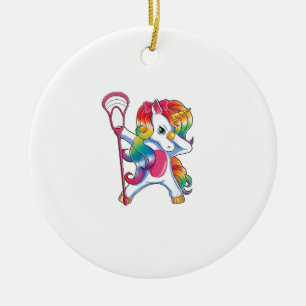 Décoration En Céramique T-Shirt drôle de joueur de Lax Licorne Dabbing Lac