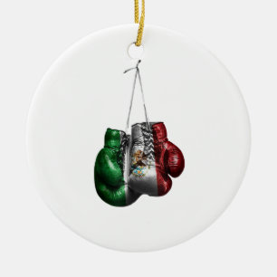 Décoration En Céramique T-Shirt Gants de Boxe - Drapeau vintage du Mexique