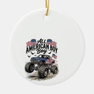 Décoration En Céramique T-Shirt Tout Garçon Américain Camion Monstre Patri