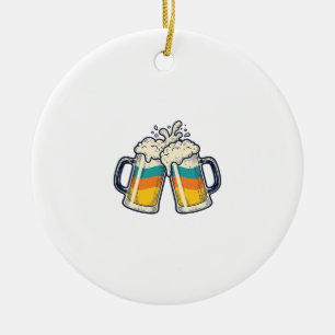 Décoration En Céramique T-shirt vectoriel de mug de bière arc-en-ciel vint