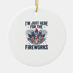 Décoration En Céramique T-shirt vintage patriotique amateur de feux d'arti