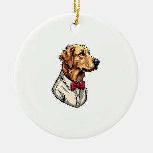 Décoration En Céramique T-shirt vintage patriotique pour chien Retriever d