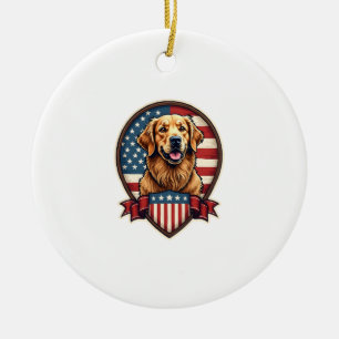 Décoration En Céramique T-shirt vintage pour chien Golden Retriever USA Pr