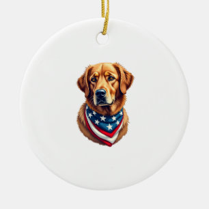 Décoration En Céramique T-shirt vintage Tout américain Golden Retriever
