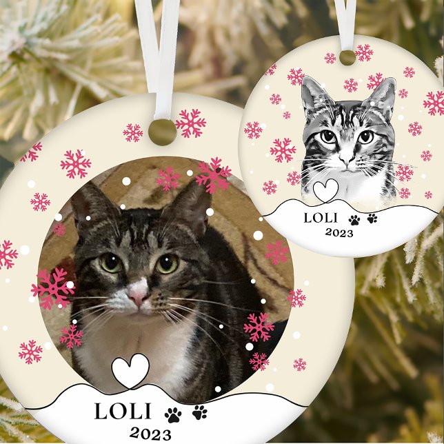 Décoration En Céramique Tabby Cat Dessin main personnalisé (Créateur téléchargé)