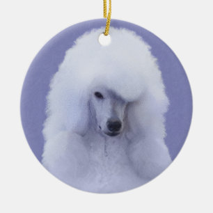 Décoration En Céramique Tableau blanc standard de caniche - Art original d