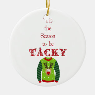 Décoration En Céramique Tacky Christmas Sweater Ornament