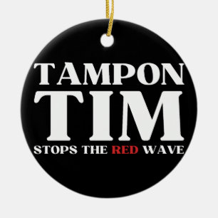 Décoration En Céramique Tampon Tim Arrêtera Le Red Wave-Tim Walz 2024