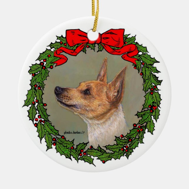Décoration En Céramique Tan Toy Fox Terrier par Glenda S. Harlan (Devant)