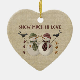 Décoration En Céramique Tant d'amour dans la neige - 1er Noël ensemble