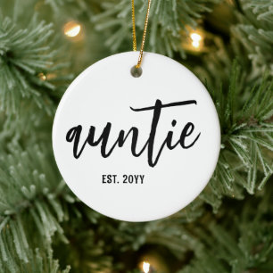 Décoration En Céramique Tante Est Personnalisée. Typographie de script de 