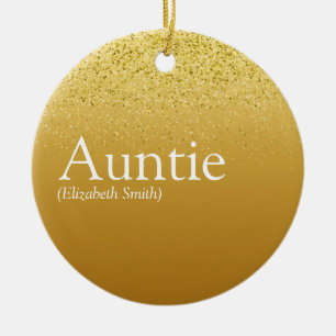 Décoration En Céramique Tante préférée, définition de Tante Gold Glitter