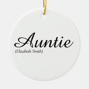 Décoration En Céramique Tante préférée, définition de Tantie Script modern