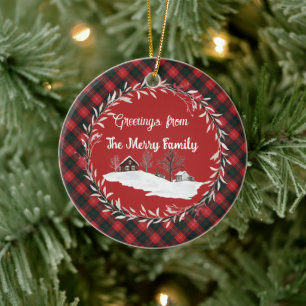 Décoration En Céramique Tartan écossais moderne de Chisholm