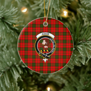 Décoration En Céramique Tartan et blason du clan écossais Adair