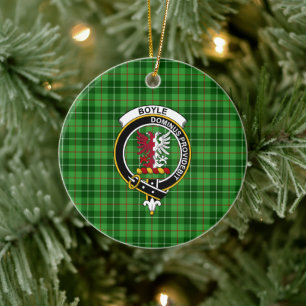 Décoration En Céramique Tartan et blason du clan écossais Boyle