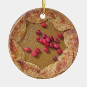 Décoration En Céramique Tarte au potiron avec cranberries Noël