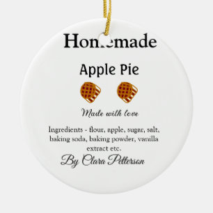 Décoration En Céramique Tarte aux pommes maison faite avec amour ajouter i