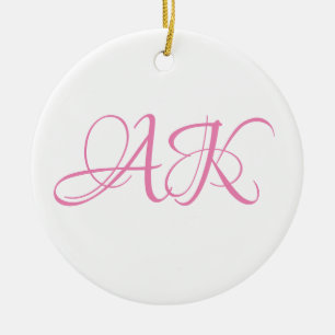 Décoration En Céramique Tasse à monogramme initial rose personnalisable !