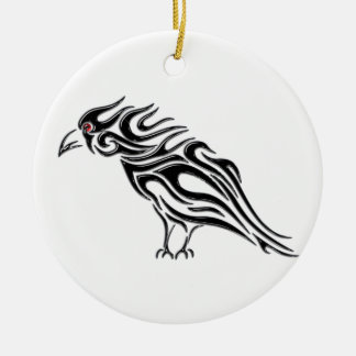 Décoration En Céramique Tatouage noir brillant de Raven