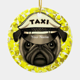 Décoration En Céramique Taxi Pug