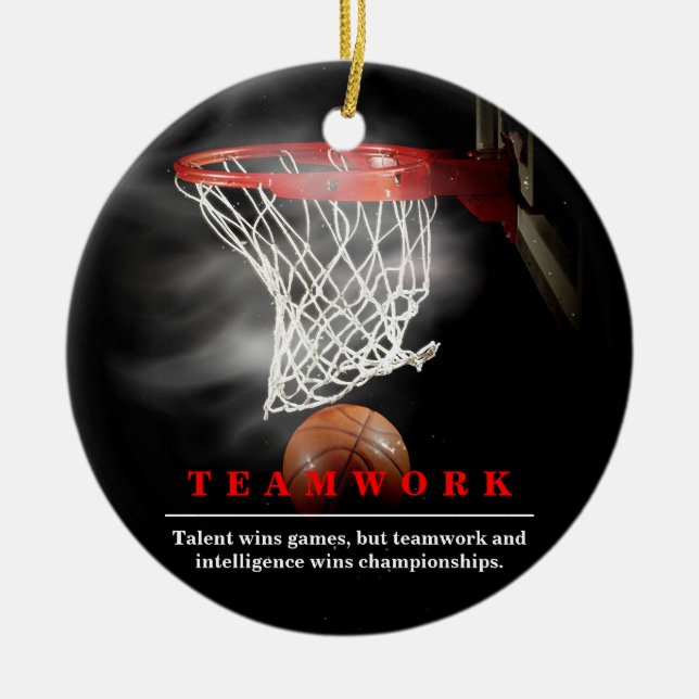 Décoration En Céramique Teamwork Basketball Motivational Inspirational (Devant)