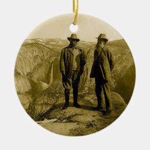 Décoration En Céramique Teddy Roosevelt et John Muir au point de glacier