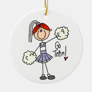 Décoration En Céramique Tee-shirts et cadeaux de Pom-pom girl avec bâton v