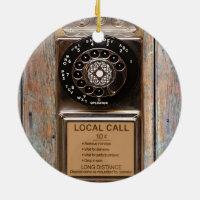 Téléphone antique rotatif payant rude