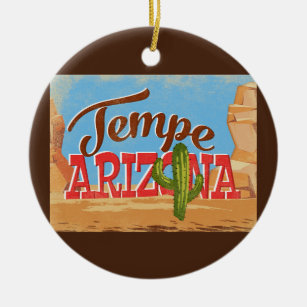 Décoration En Céramique Tempe Arizona Cartoon Vintage voyage du désert