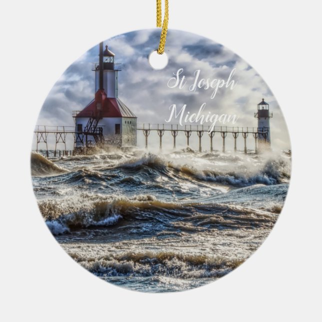 Décoration En Céramique Tempête Au Phare St Joseph (Devant)