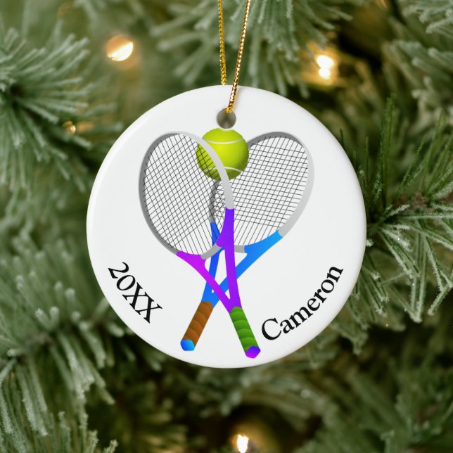 Décoration En Céramique Tennis Ball and Rackets Christmas (Arbre)