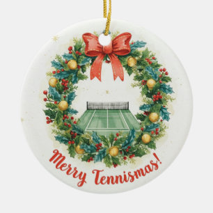 Décoration En Céramique Tennis Noël avec balle de tennis