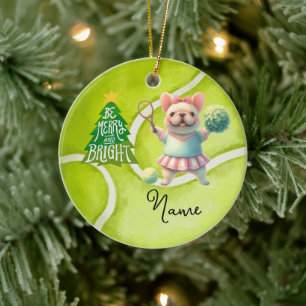 Décoration En Céramique Tennis Noël avec balle de tennis pour fille