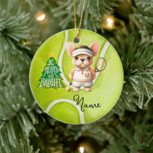 Décoration En Céramique Tennis Noël avec balle de tennis pour garçon