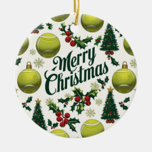 Décoration En Céramique Tennis sur le thème de Noël pour joueur