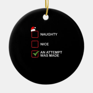 Décoration En Céramique Tentative drôle de liste de Noël gentil méchant
