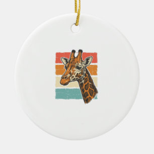 Décoration En Céramique Tête de girafe vintage dessin vectoriel rétro couc