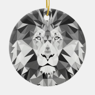 Décoration En Céramique Tête de lion géométrique cool
