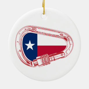 Décoration En Céramique Texas Flag Climbing Carabiner