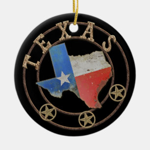 Décoration En Céramique Texas Map Barn Art