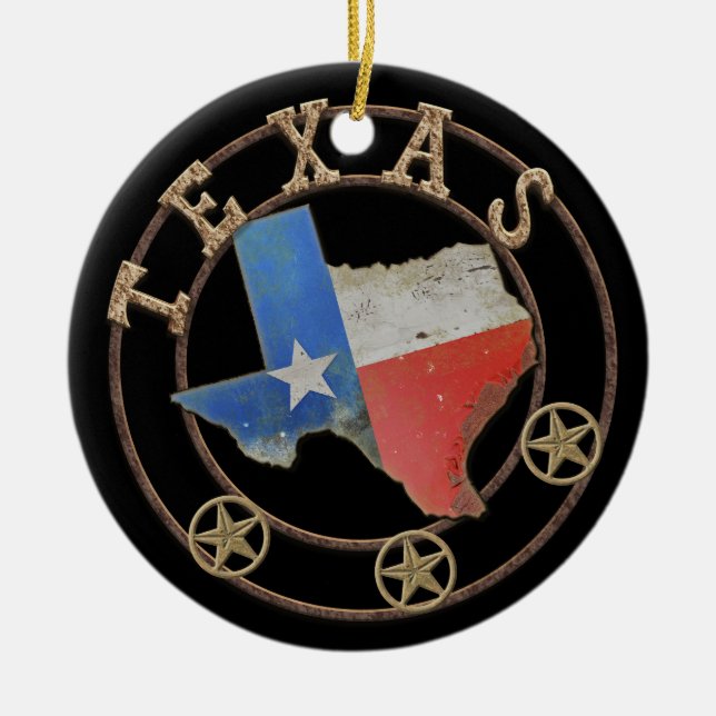 Décoration En Céramique Texas Map Barn Art (Devant)