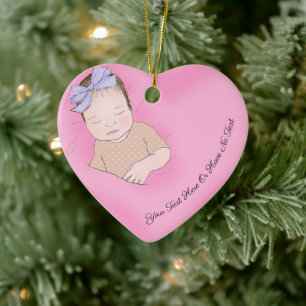 Décoration En Céramique Texte personnalisé Bébé couché amour Coeur r