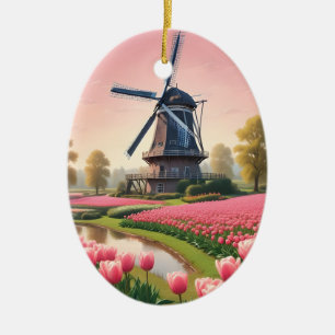 Décoration En Céramique Texte personnalisé Moulins à vent Pays-Bas