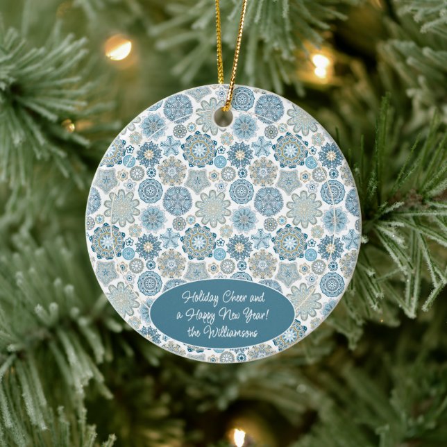 Décoration En Céramique Texte personnalisé pour photo de famille Noël (Arbre)