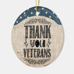 Décoration En Céramique Thank You Veterans Ceramic Ornament