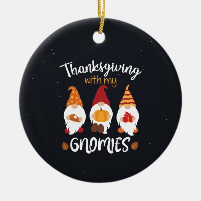 Décoration En Céramique Thanksgiving Avec Mes Gnomes (Devant)