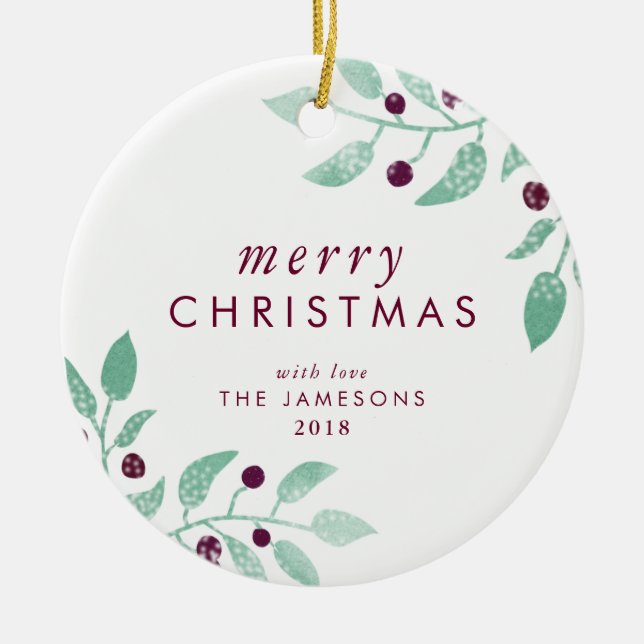 Décoration En Céramique *The beau Merry* d'ornement de Noël (Devant)